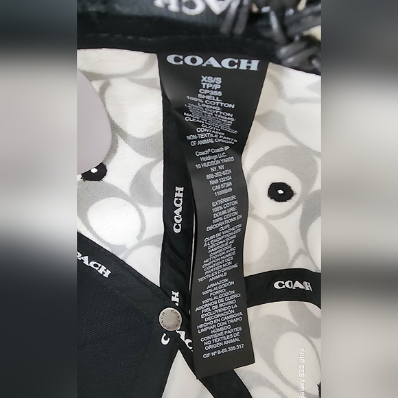 COACH Signature Jacquard Baseball Hat Black & White Chalk/Graphite NWT! - Picture 9 of 16